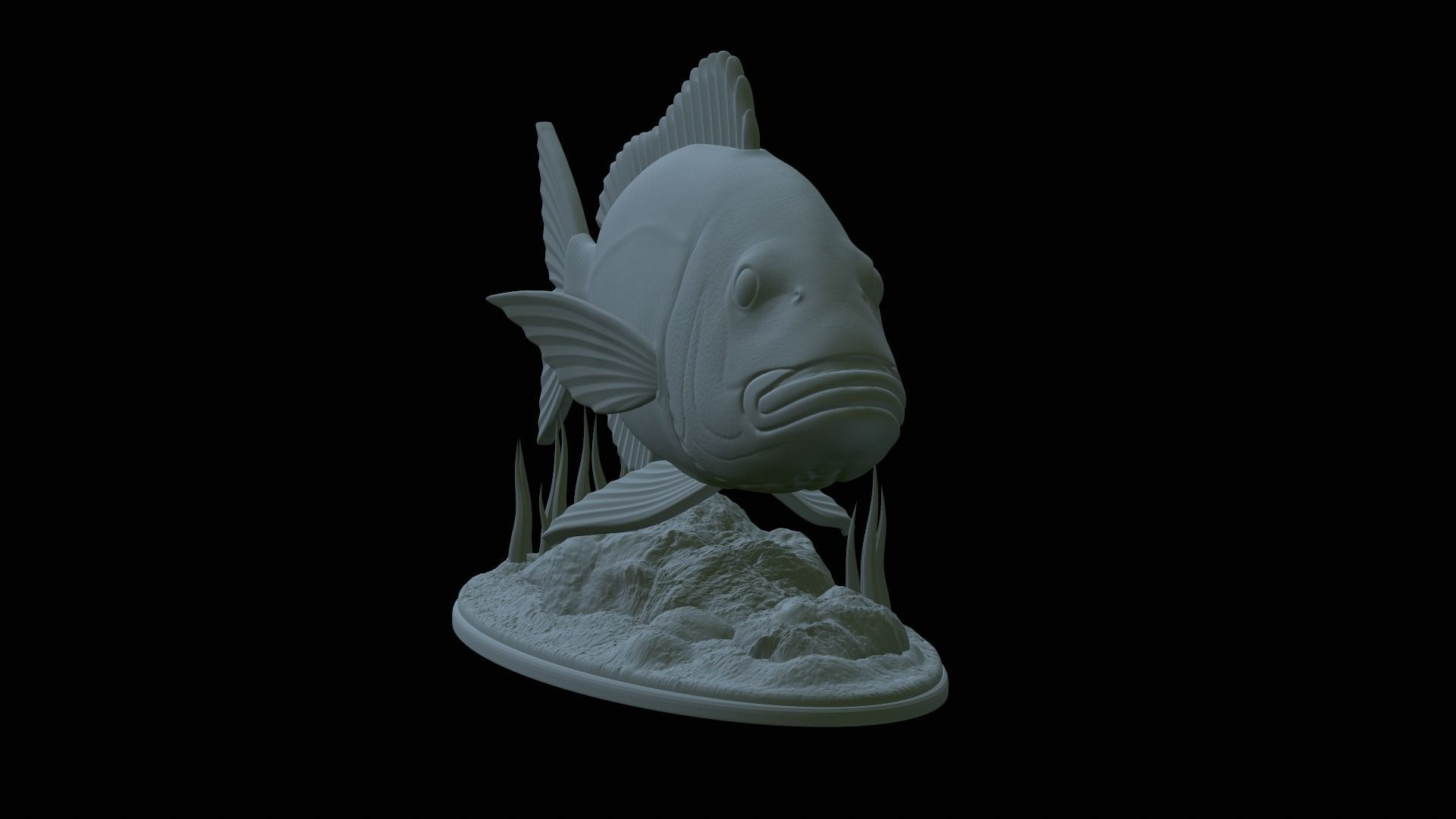 fish Common dentex underwater detailed texture 3D print model_24