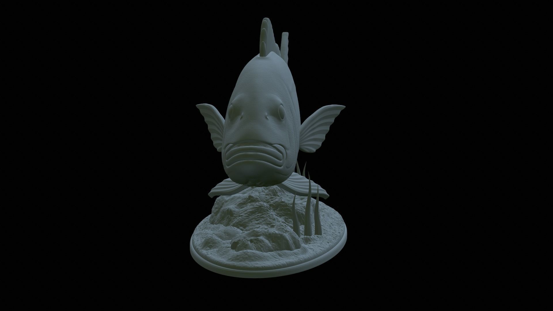 fish Common dentex underwater detailed texture 3D print model_10