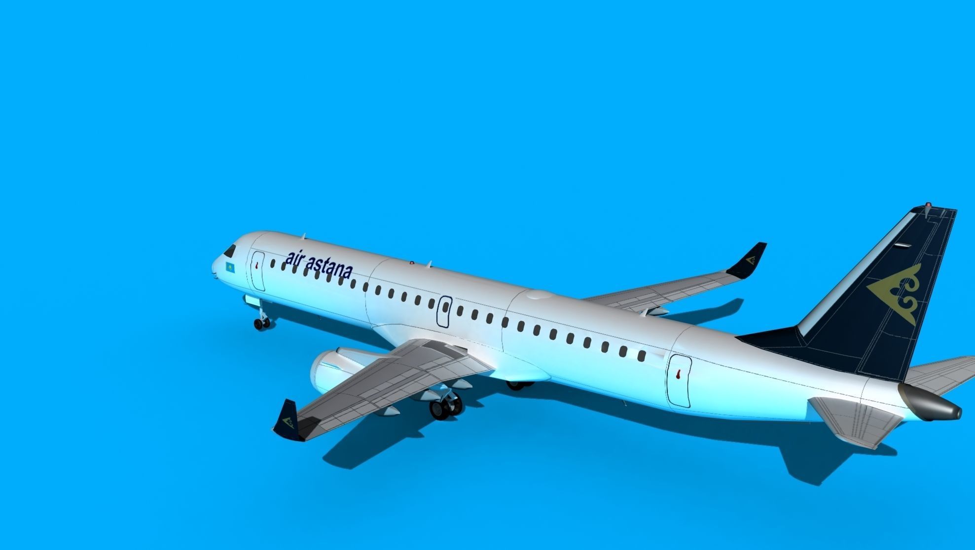 Embraer Emb-190 Air Astana 3D model_8