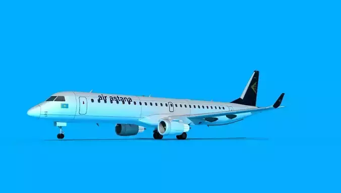 Embraer Emb-190 Air Astana 3D model Embraer Emb-190 Air Astana 3D model