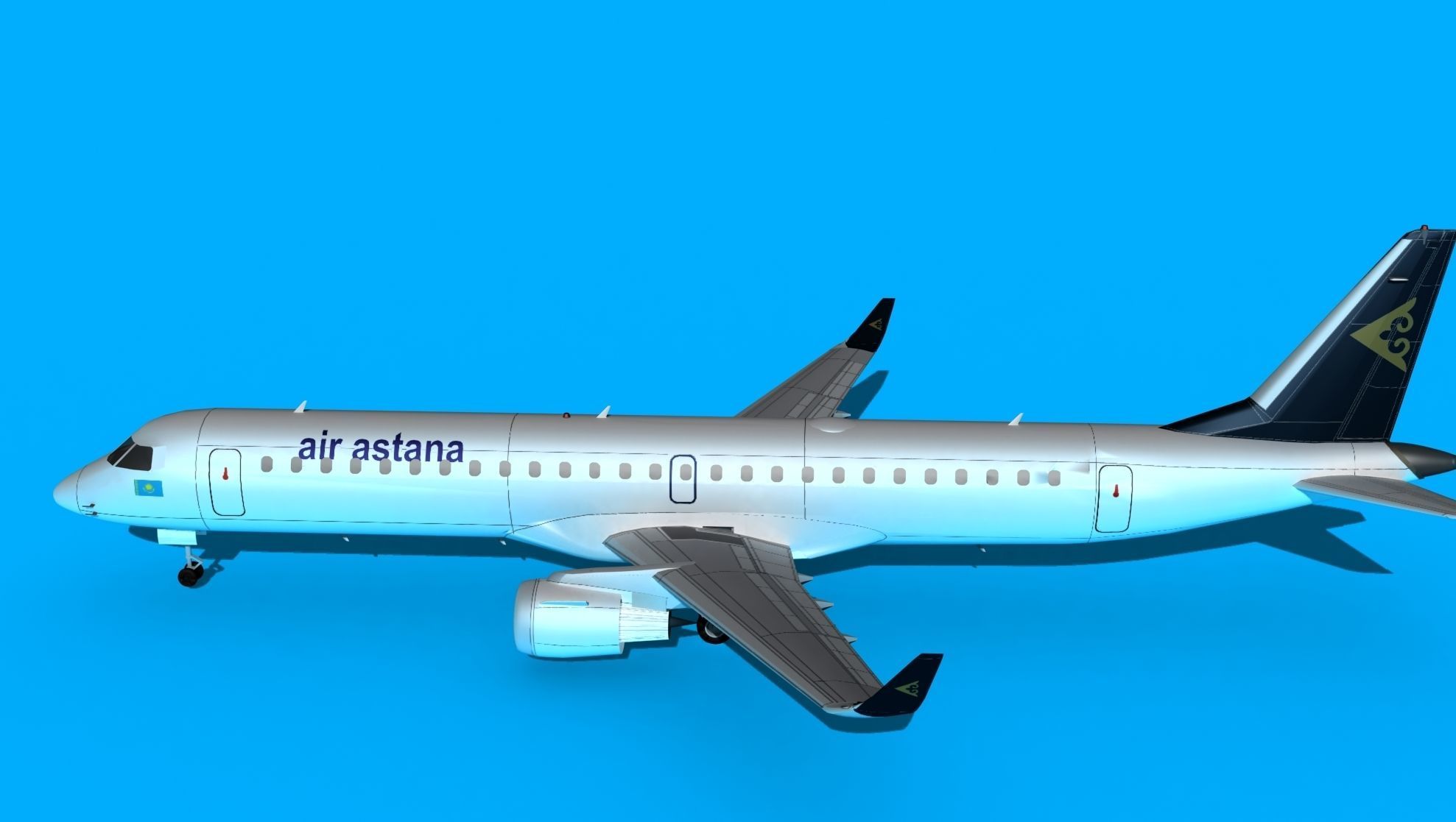 Embraer Emb-190 Air Astana 3D model_9