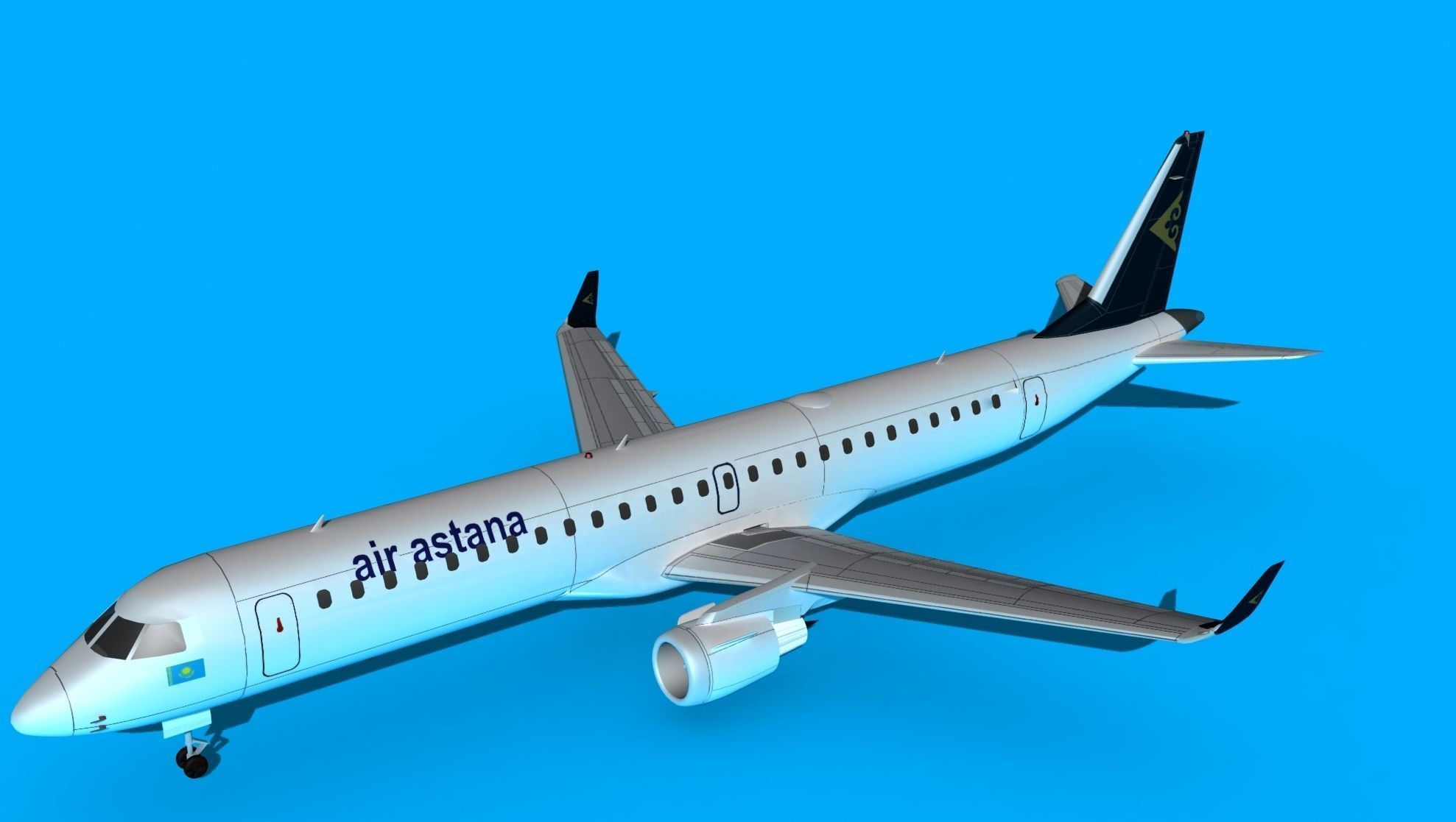 Embraer Emb-190 Air Astana 3D model_10