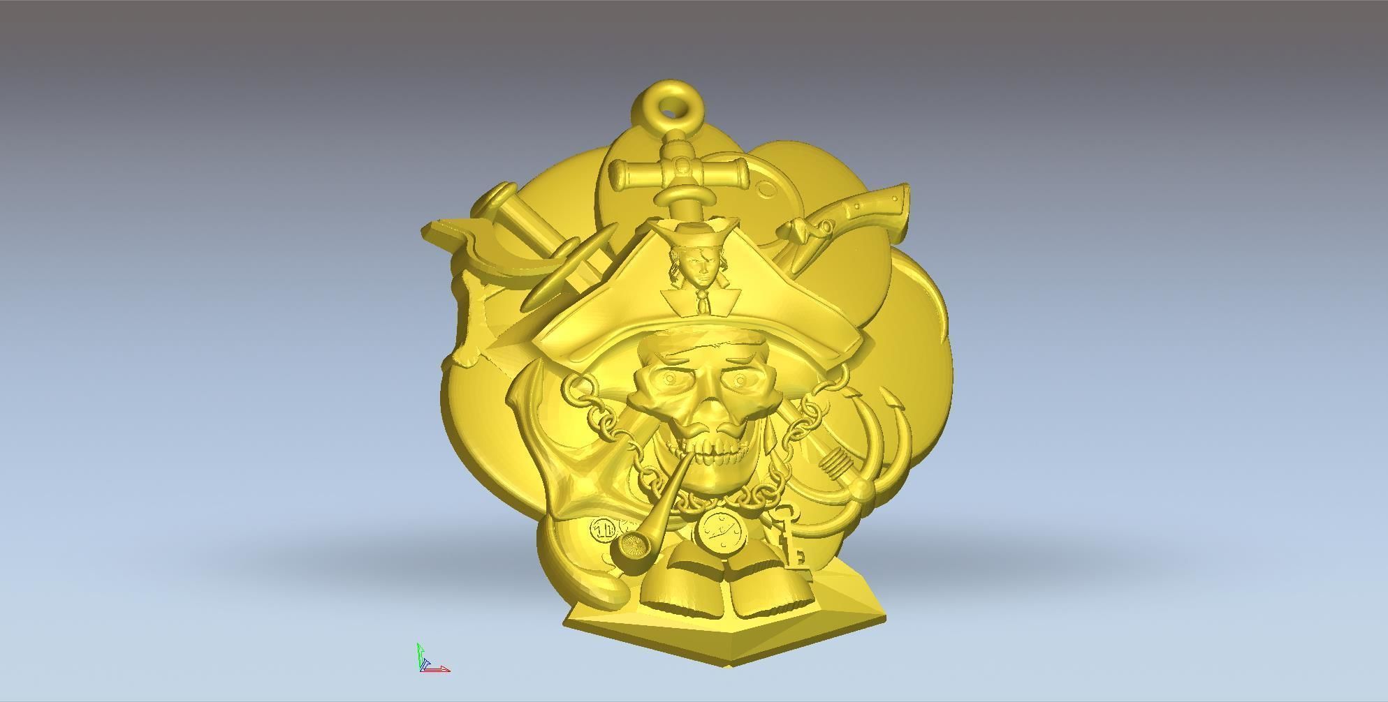 Pirate Pendant 3D print model_10