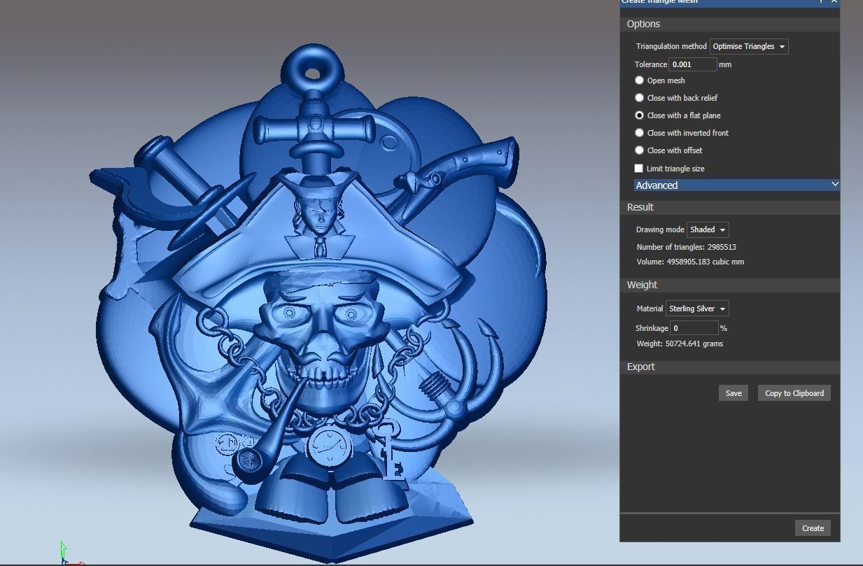 Pirate Pendant 3D print model_9