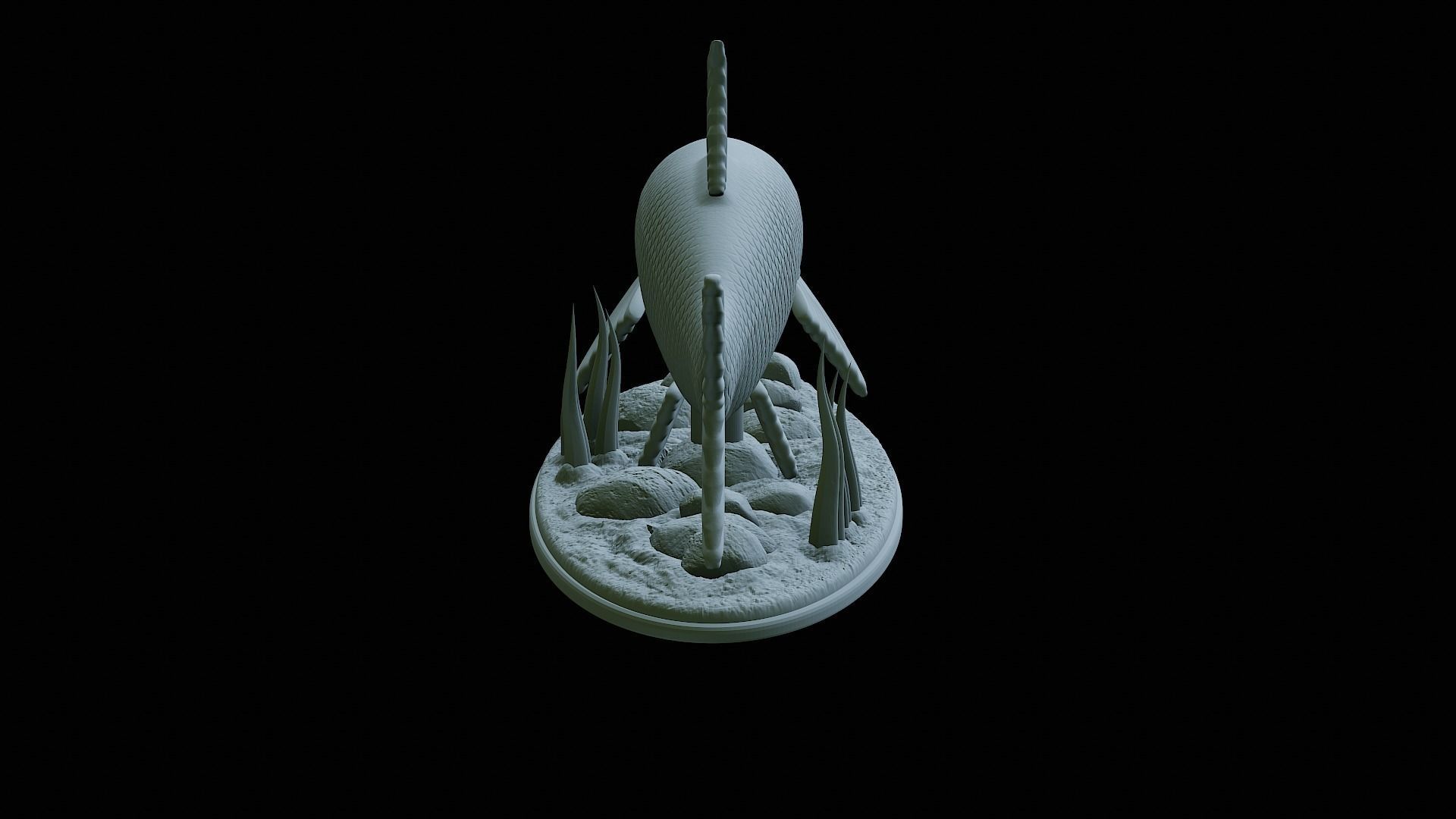 fish Common barbel statue underwater detailed texture 3D print model_30