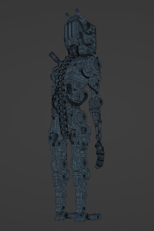 Robot Sci-fi Low-poly 3D model_6