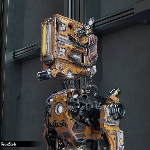 Robot Sci-fi Low-poly 3D model