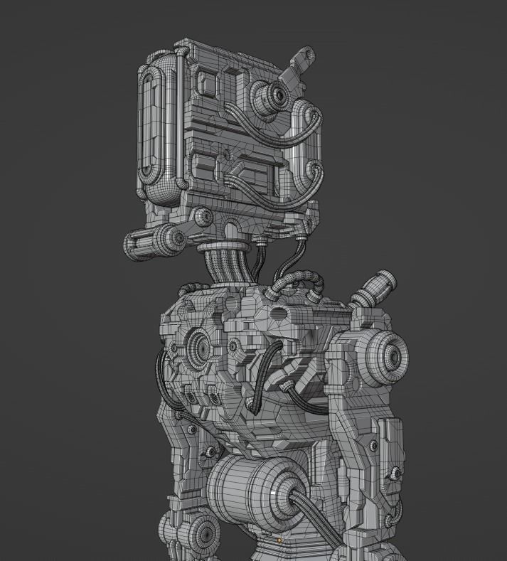 Robot Sci-fi Low-poly 3D model_9