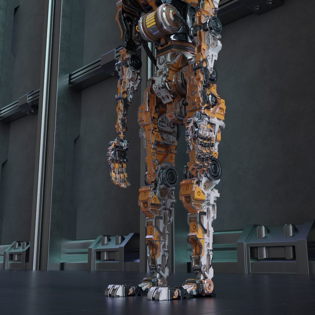 Robot Sci-fi Low-poly 3D model_4