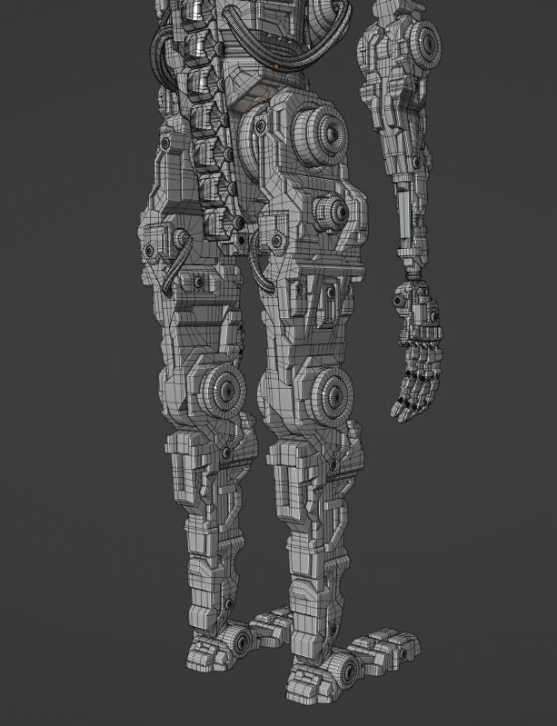Robot Sci-fi Low-poly 3D model_8