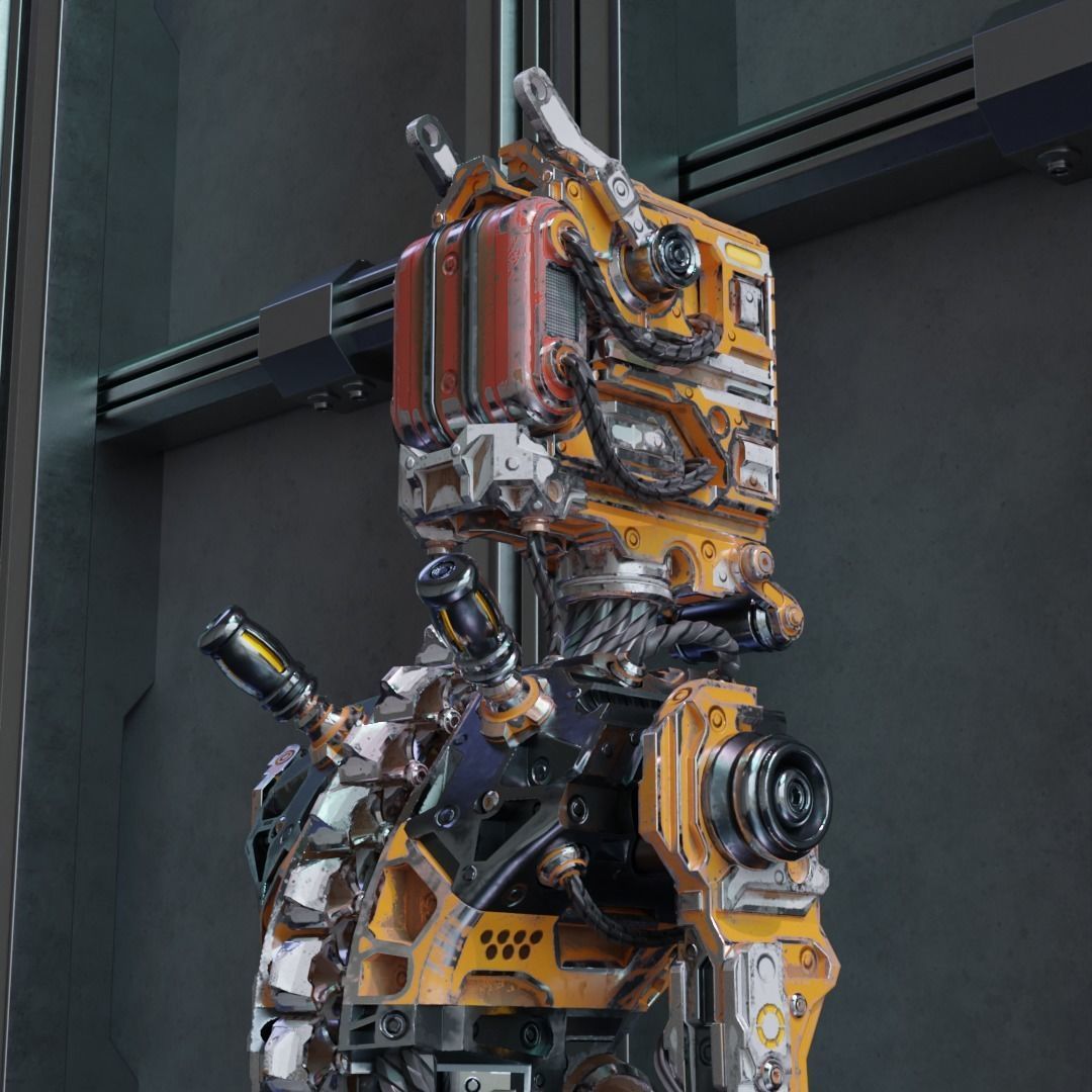 Robot Sci-fi Low-poly 3D model_1