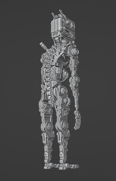 Robot Sci-fi Low-poly 3D model_13