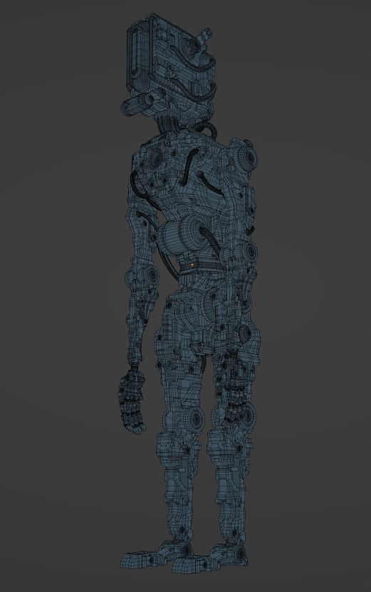 Robot Sci-fi Low-poly 3D model_7