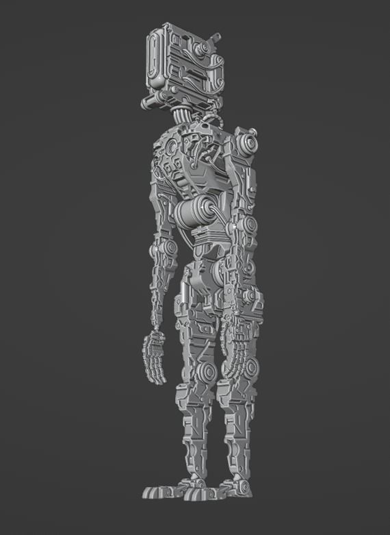 Robot Sci-fi Low-poly 3D model_12