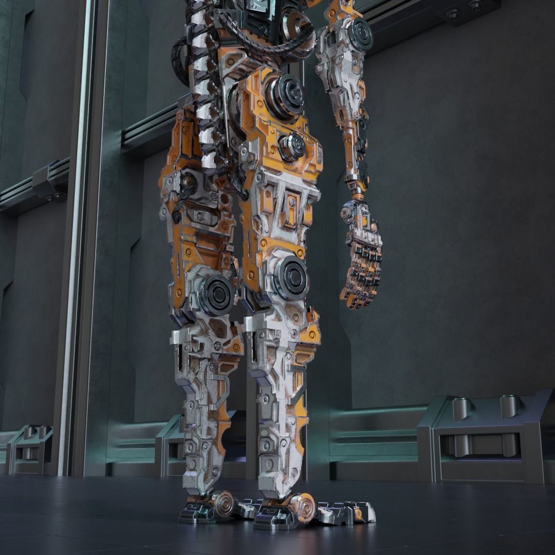Robot Sci-fi Low-poly 3D model_5