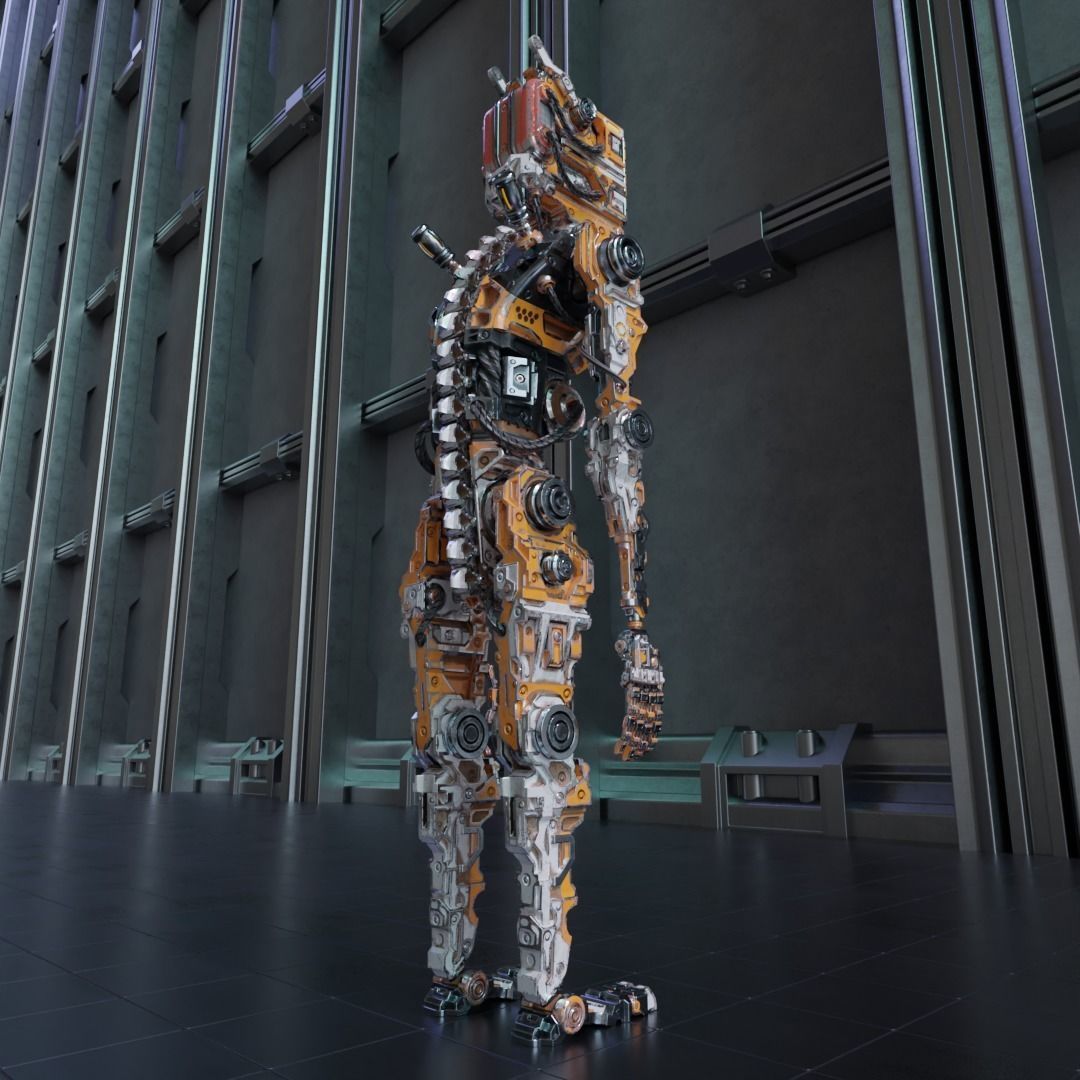 Robot Sci-fi Low-poly 3D model_2