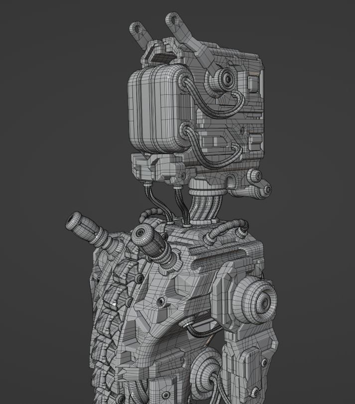 Robot Sci-fi Low-poly 3D model_10