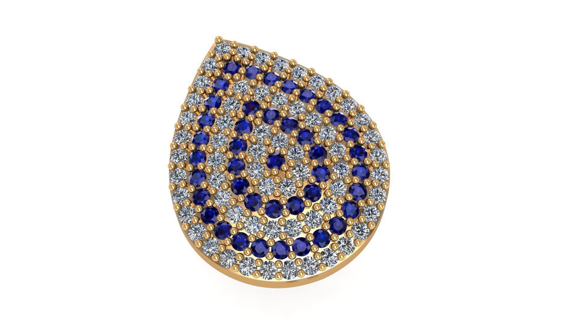 Pear Light Charm Pendant Necklace 3D print model_1