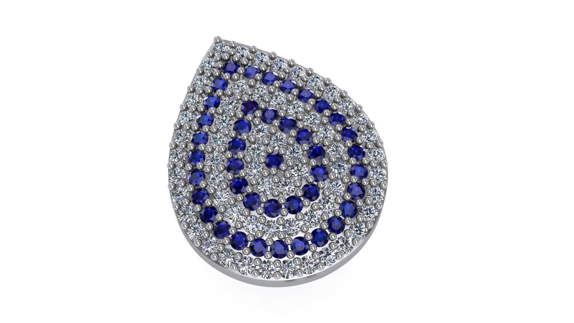 Pear Light Charm Pendant Necklace 3D print model_2