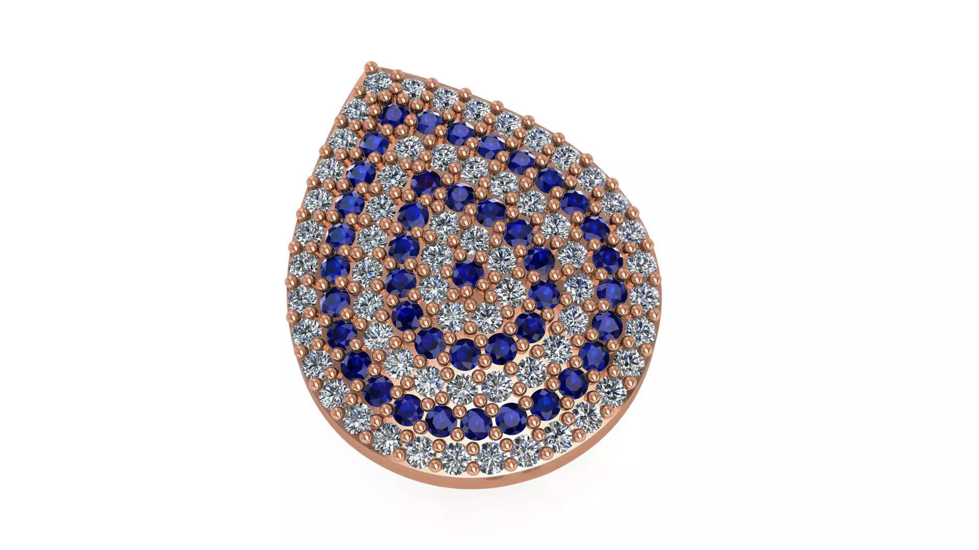 Pear Light Charm Pendant Necklace 3D print model_0