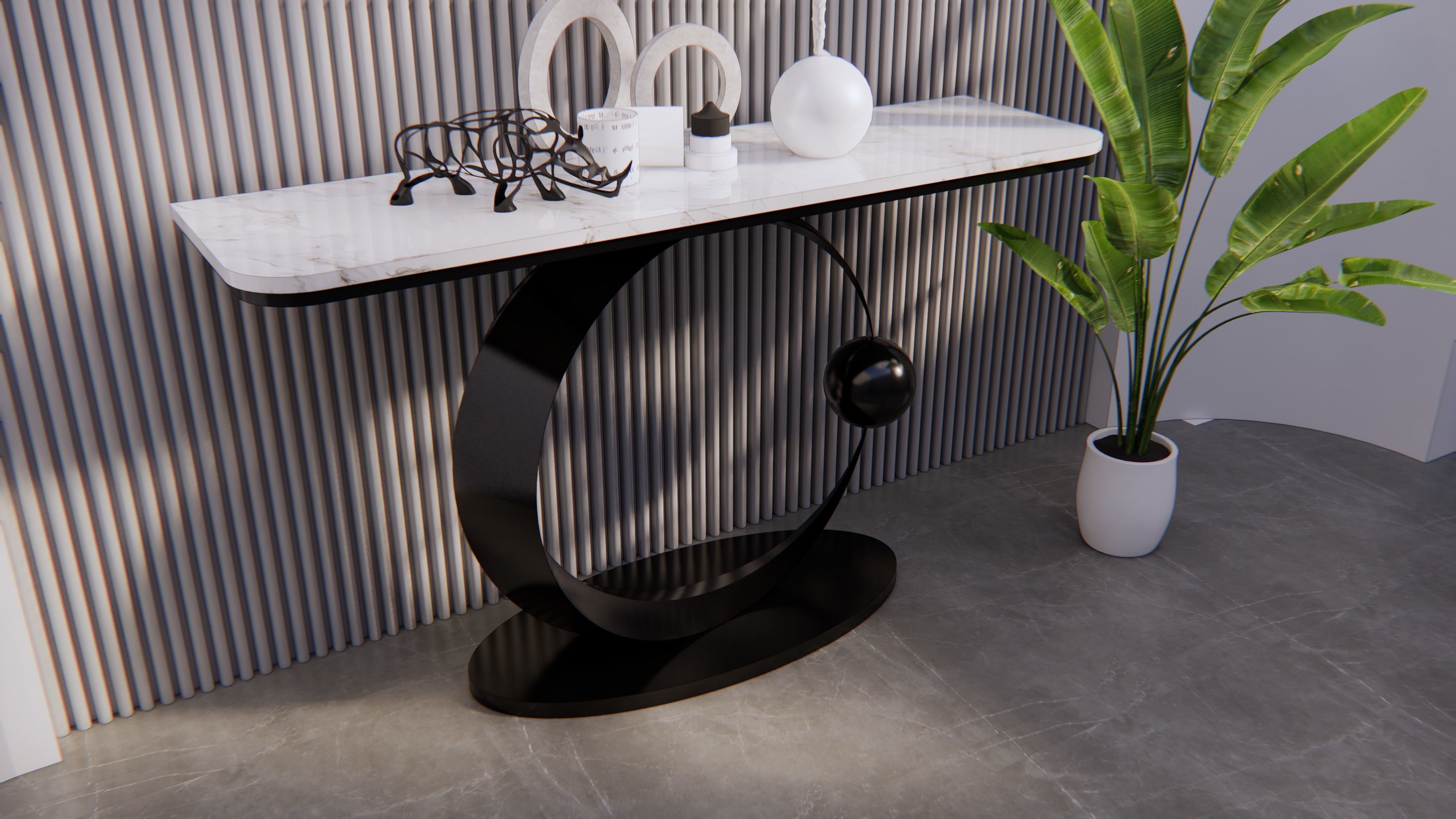 Console table minimalist 3D model_1