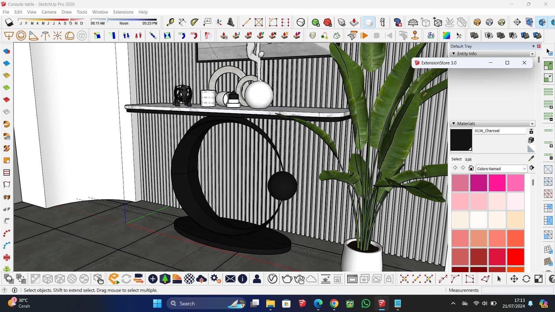 Console table minimalist 3D model_4