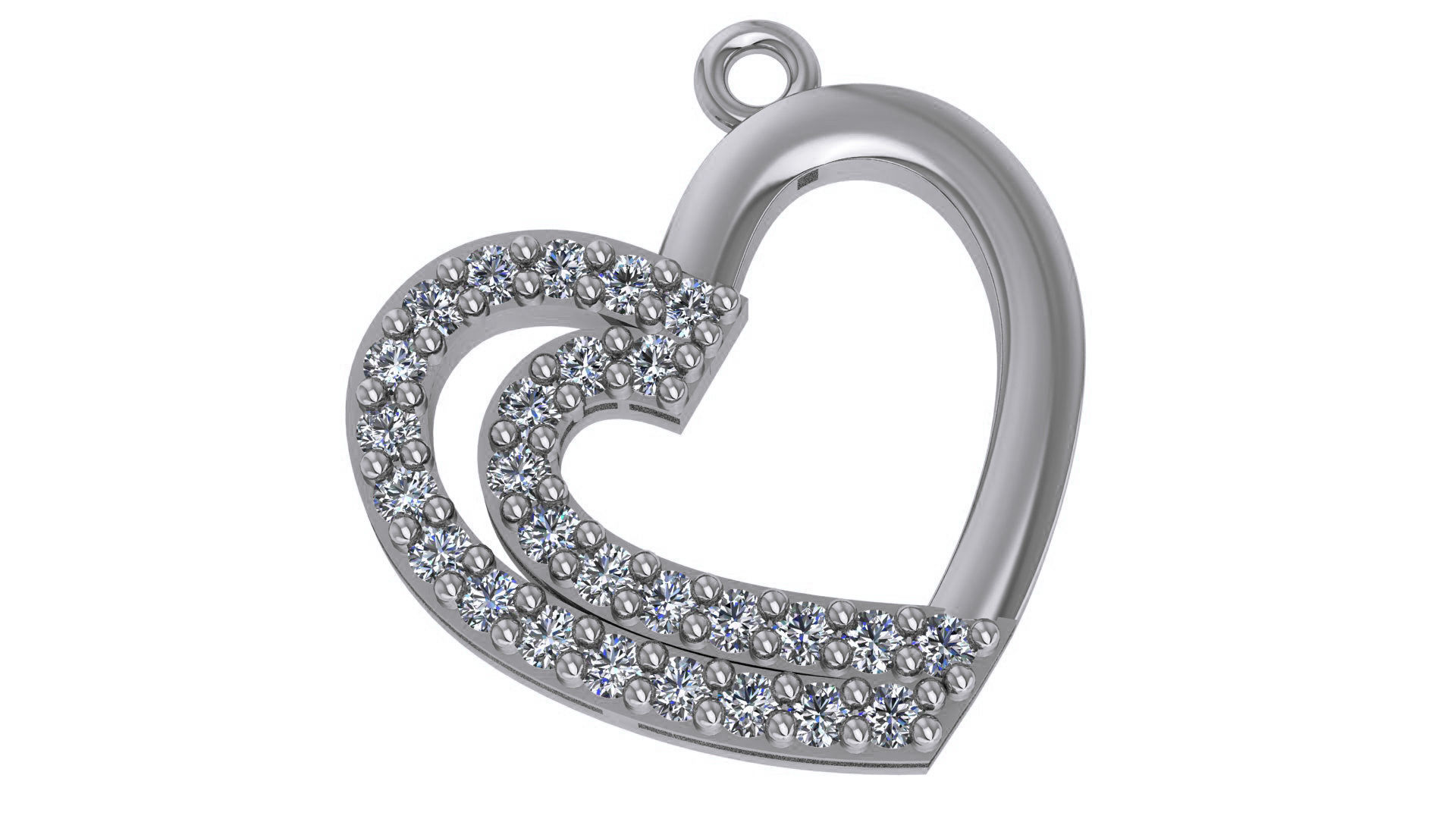 Heart Love Valentine Light Charm Pendant Necklace 3D print model_2