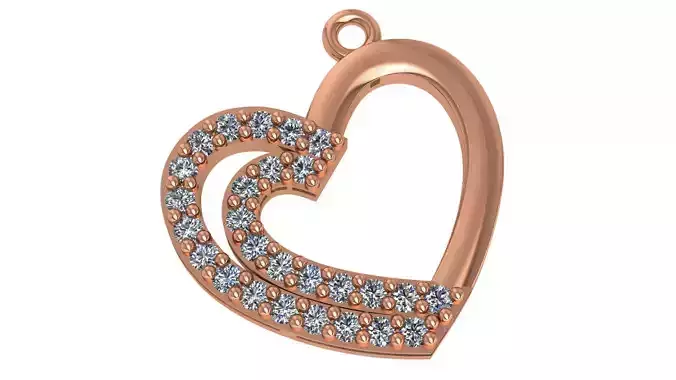 Heart Love Valentine Light Charm Pendant Necklace 3D print model
