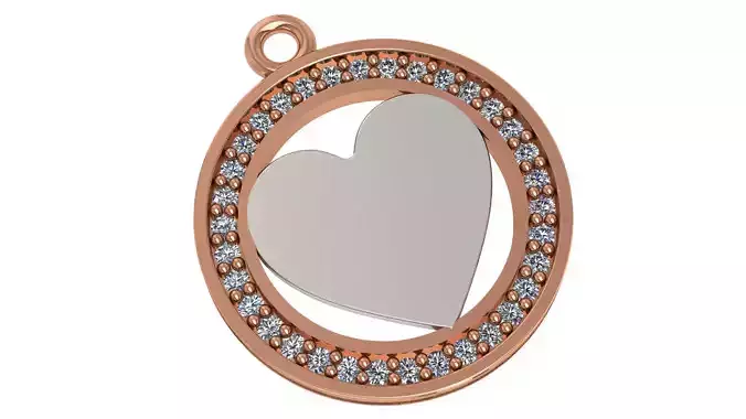 Heart Love valentine Light Charm Pendant Necklace 3D print model