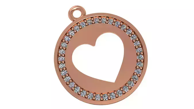Heart Love Valentine Light Charm Pendant Necklace 3D print model