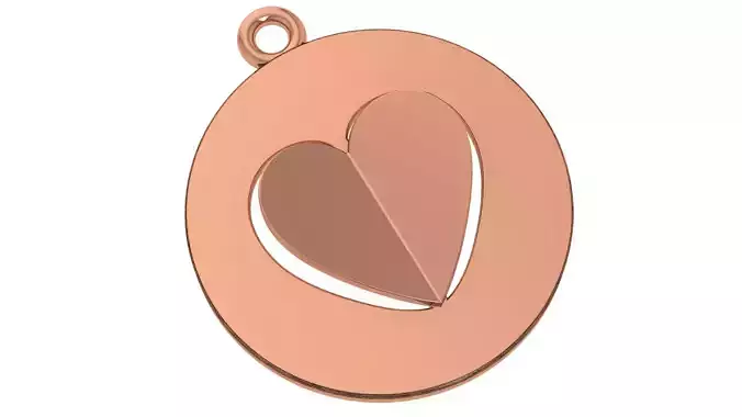 Heart Love Valentine Light Charm Pendant Necklace 3D print model