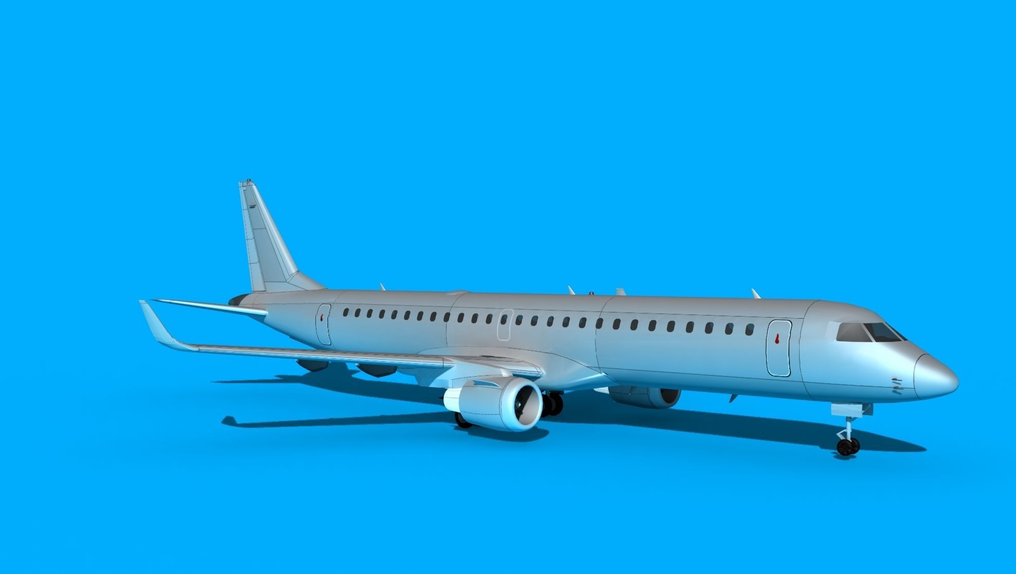 Embraer Emb-190 Bare Metal 3D model_3