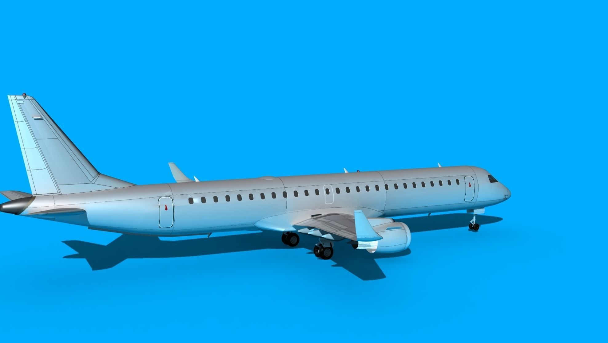 Embraer Emb-190 Bare Metal 3D model_5