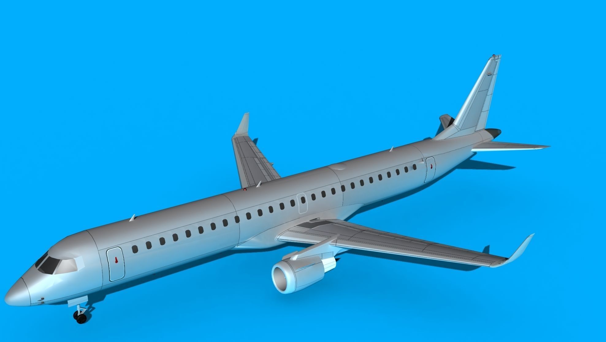 Embraer Emb-190 Bare Metal 3D model_10