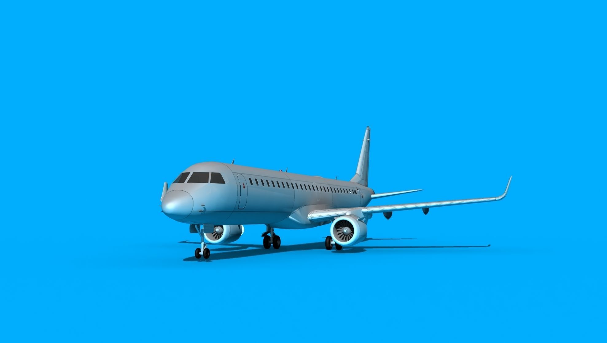 Embraer Emb-190 Bare Metal 3D model_1