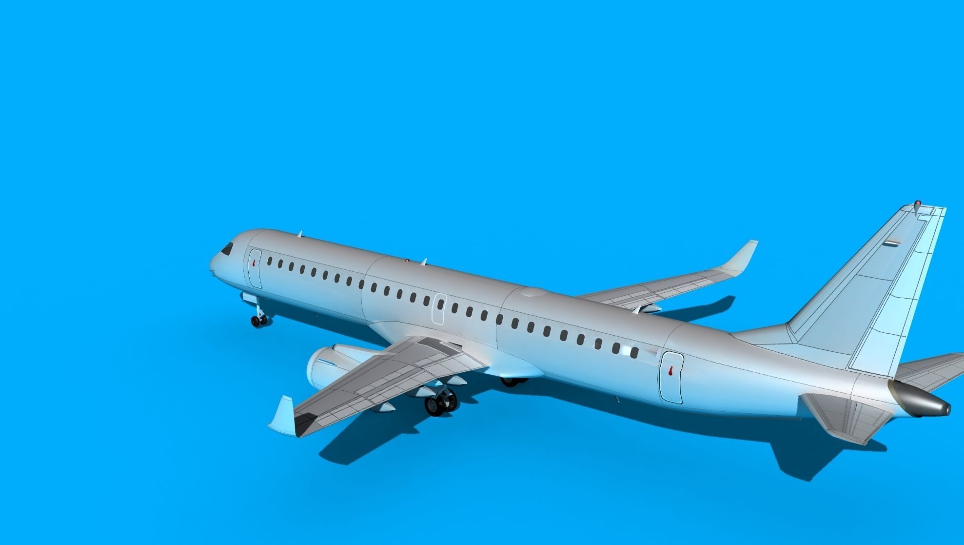 Embraer Emb-190 Bare Metal 3D model_8