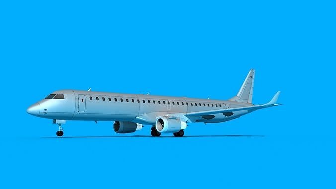 Embraer Emb-190 Bare Metal 3D model