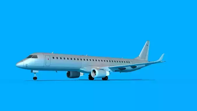 Embraer Emb-190 Bare Metal 3D model Embraer Emb-190 Bare Metal 3D model