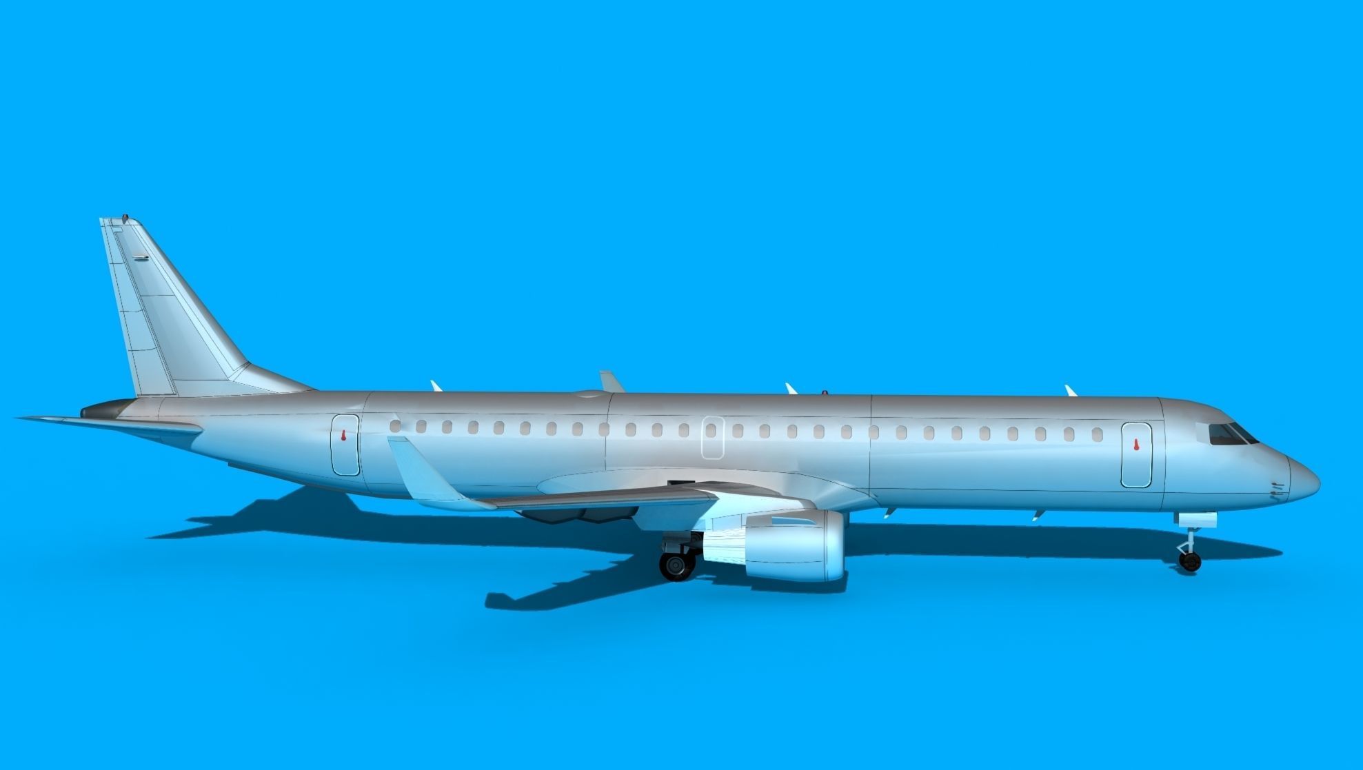 Embraer Emb-190 Bare Metal 3D model_4