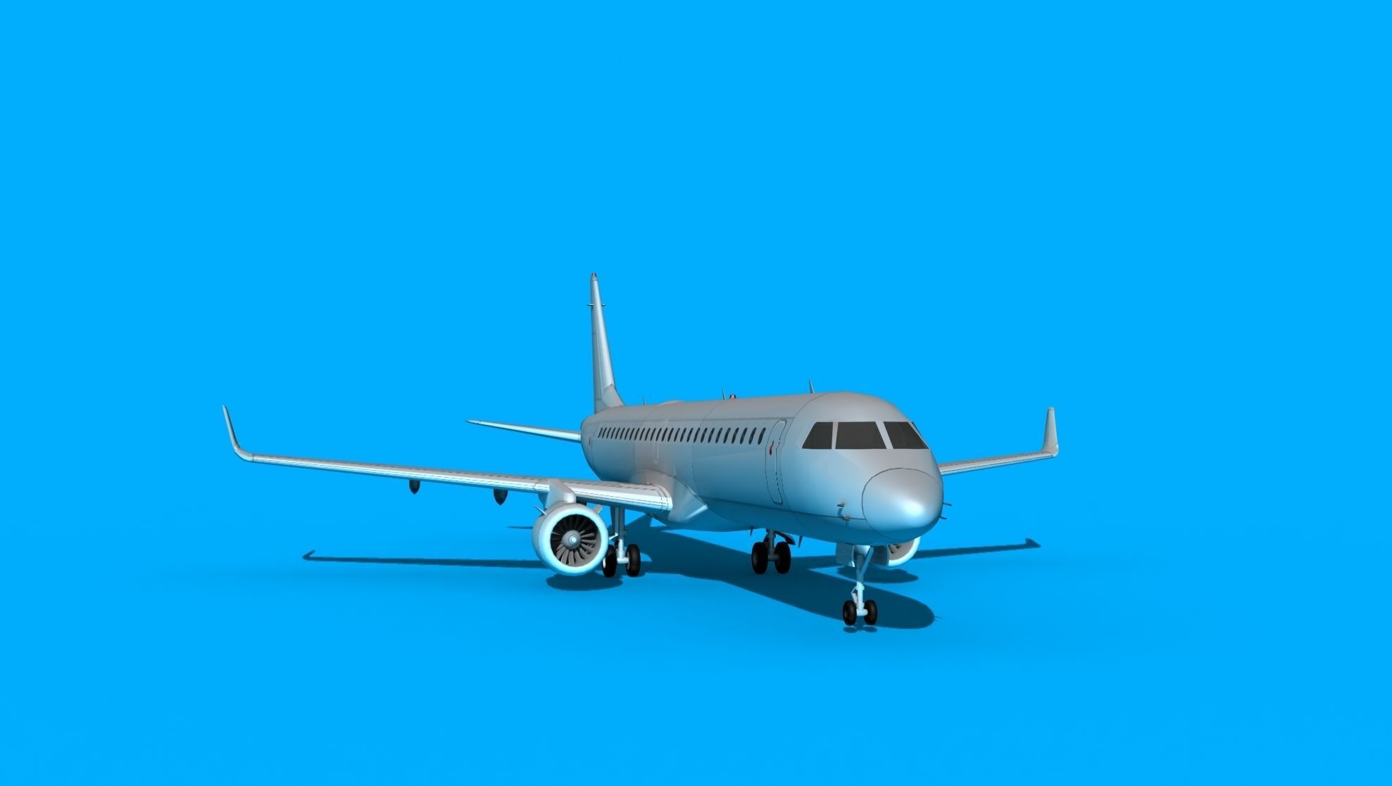 Embraer Emb-190 Bare Metal 3D model_2