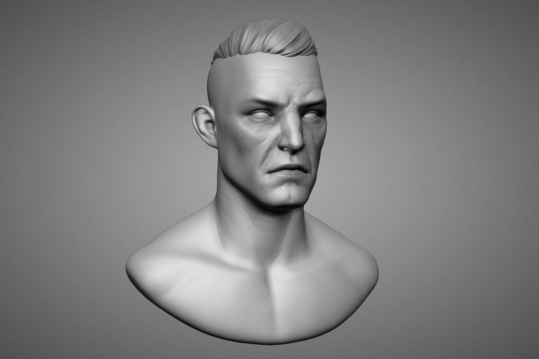 Brute Male Head Sculpt 1 3D model_3
