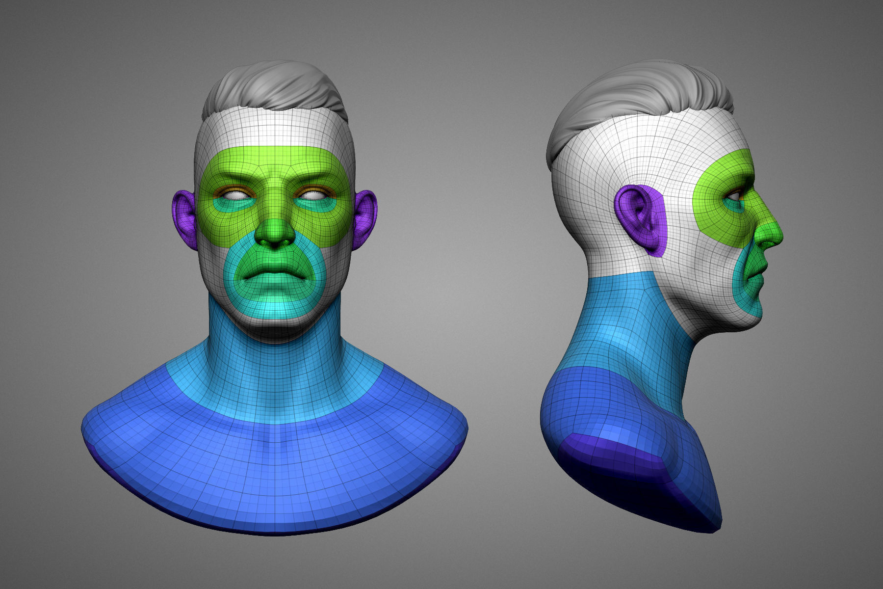 Brute Male Head Sculpt 1 3D model_19
