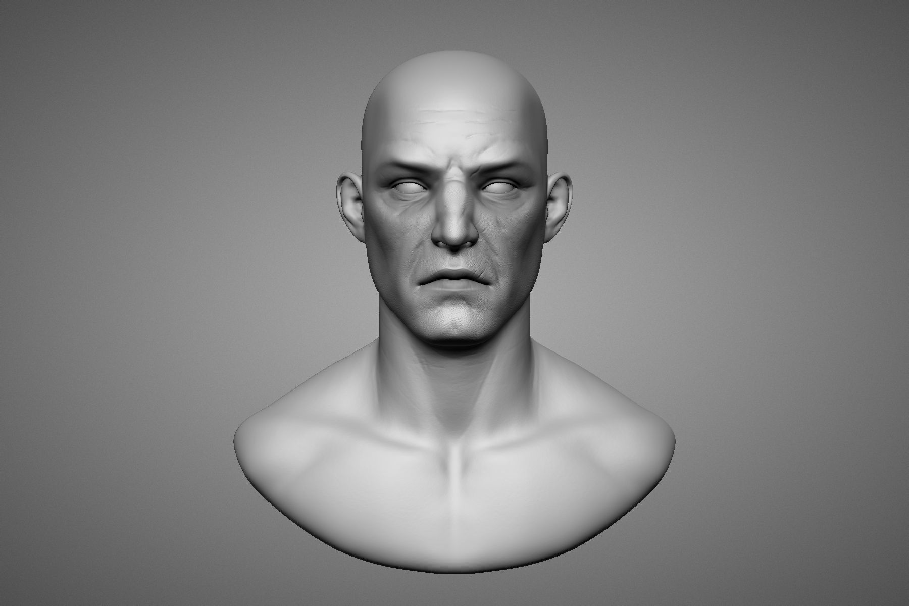 Brute Male Head Sculpt 1 3D model_12