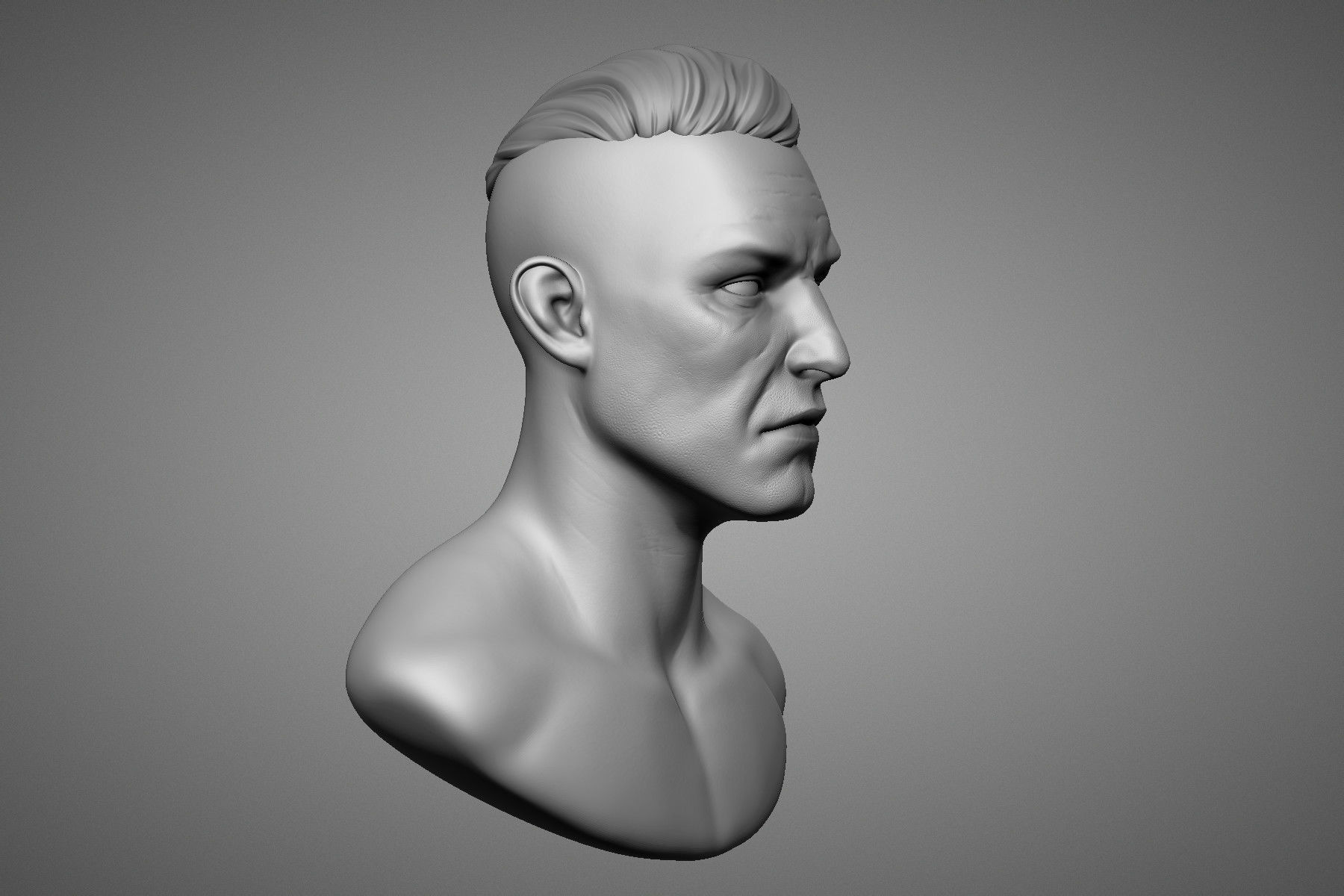 Brute Male Head Sculpt 1 3D model_5