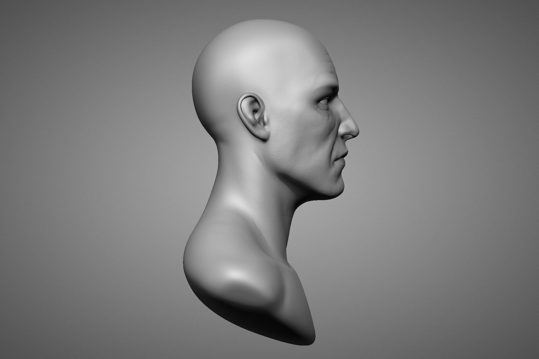 Brute Male Head Sculpt 1 3D model_14