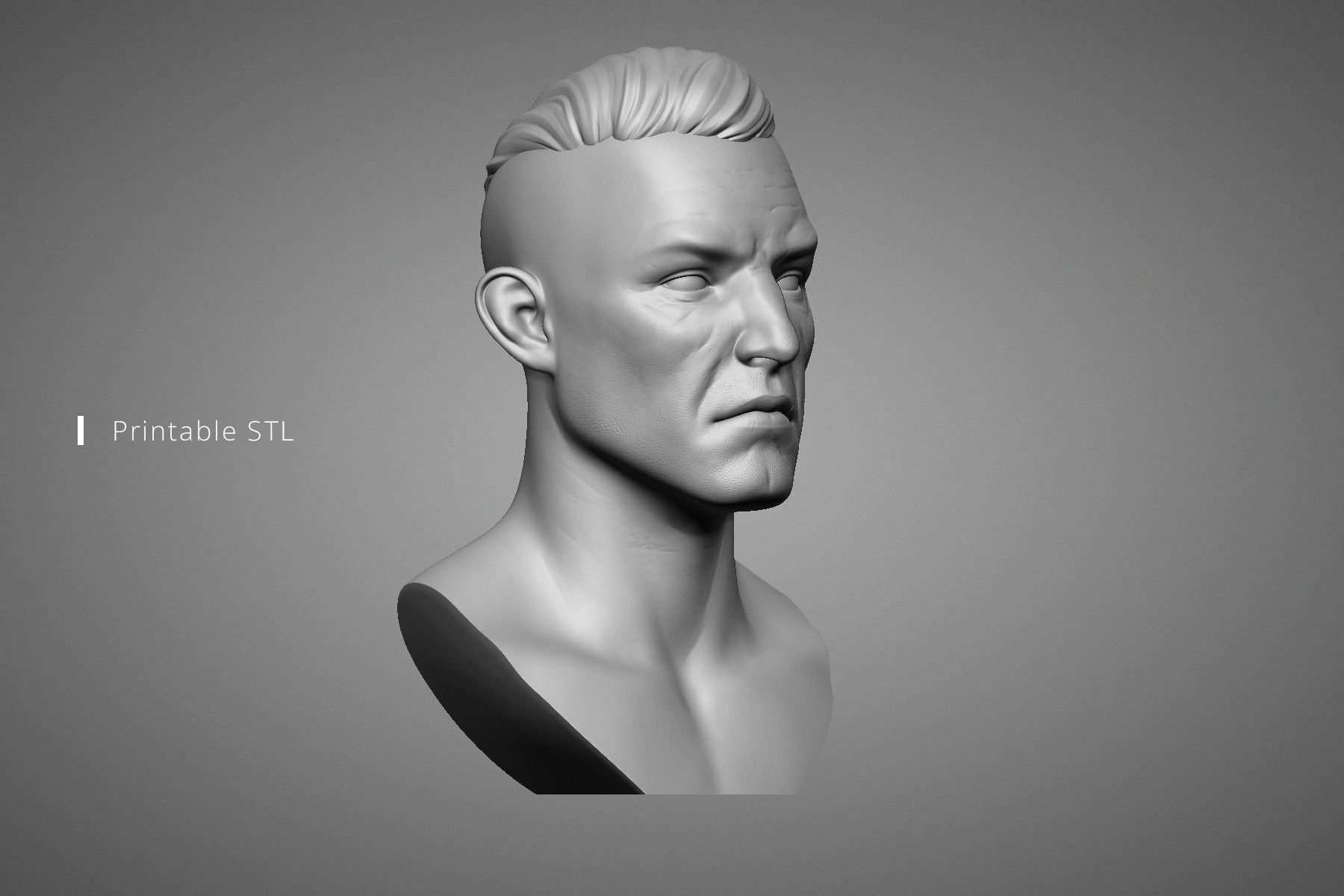Brute Male Head Sculpt 1 3D model_16