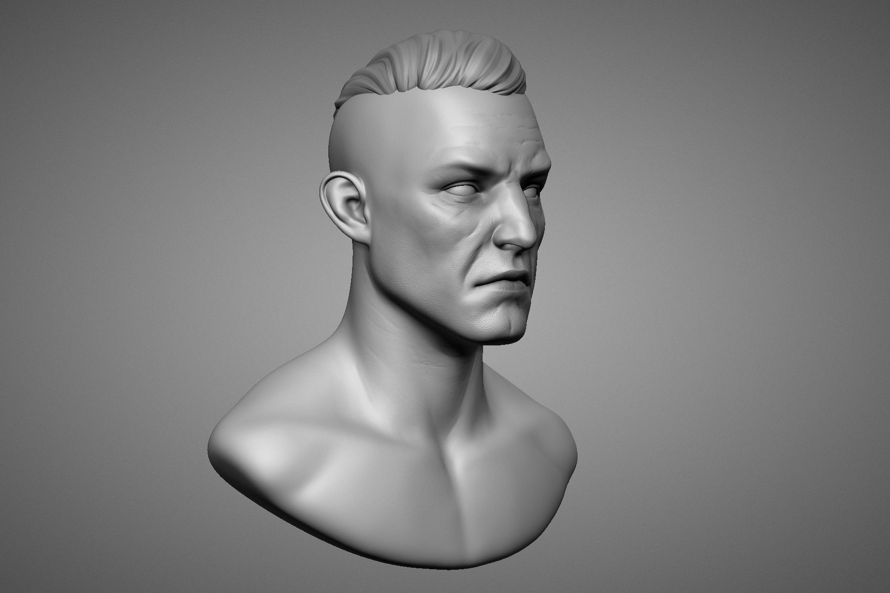 Brute Male Head Sculpt 1 3D model_4