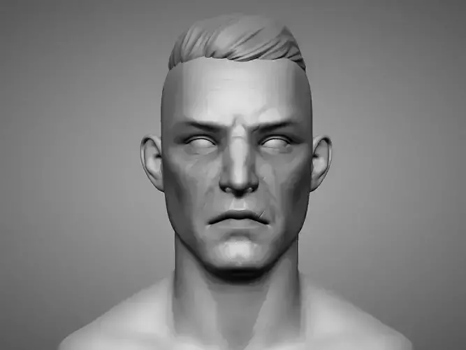 Brute Male Head Sculpt 1 3D model