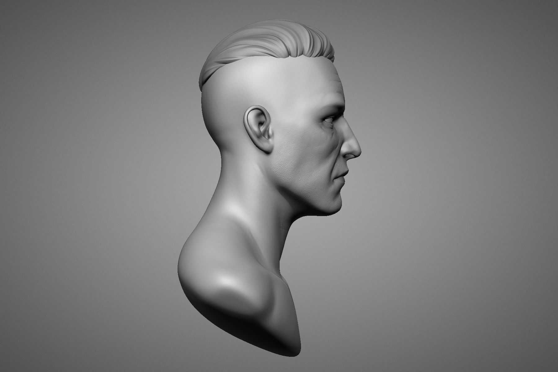 Brute Male Head Sculpt 1 3D model_6