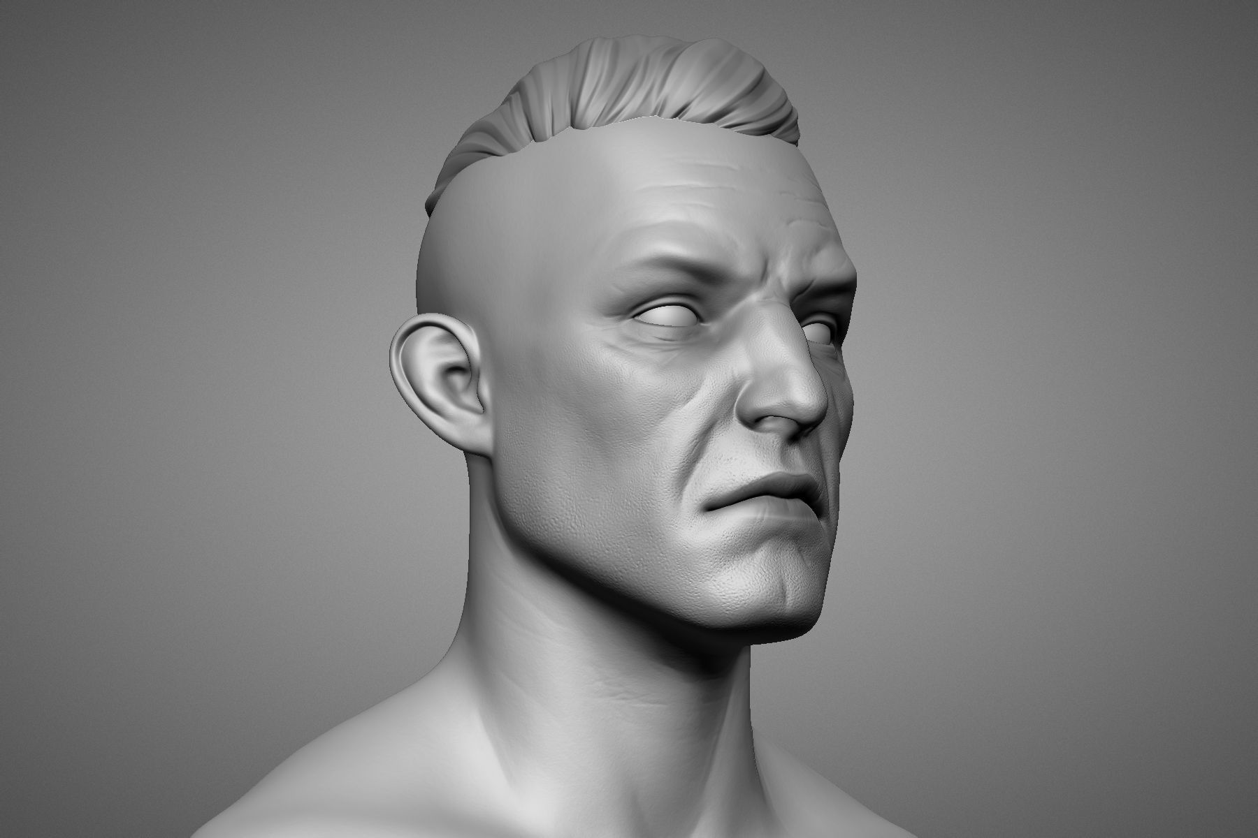 Brute Male Head Sculpt 1 3D model_10